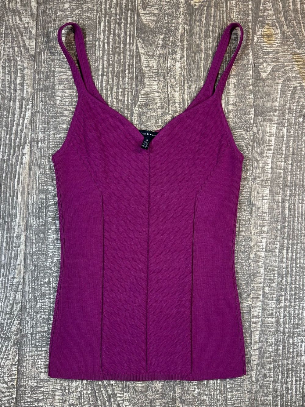 NWOT WHBM Sleeveless Ribbed V-Neck Tank Top - Magenta